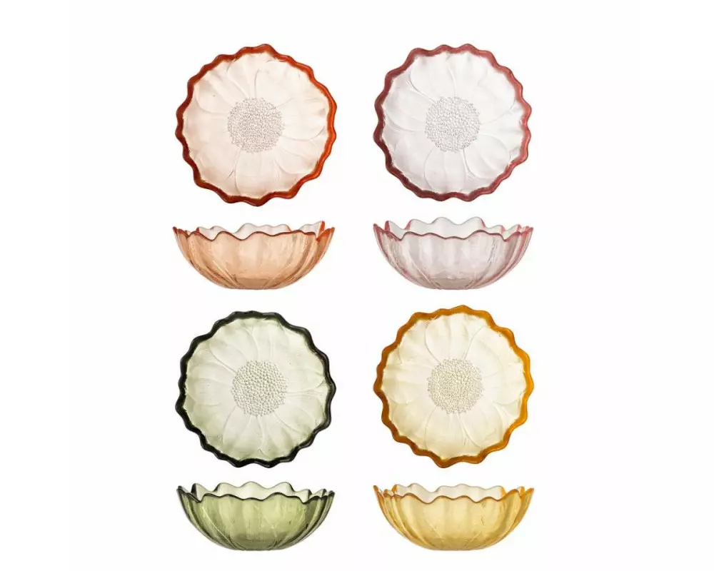 Bloomingville Schale Kana, Glas, 12 x 4.5 cm, 4 Stück
