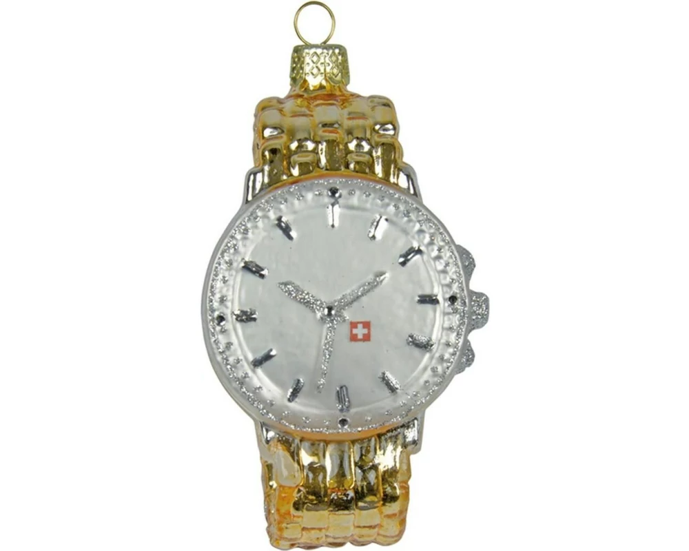 creanorm Weihnachtskugel Armbanduhr Gold