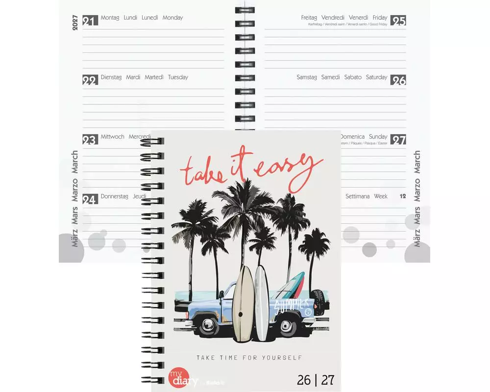 Biella Schulagenda mydiary Wire-O 2026/27 Easy, 12 x 16.5 cm