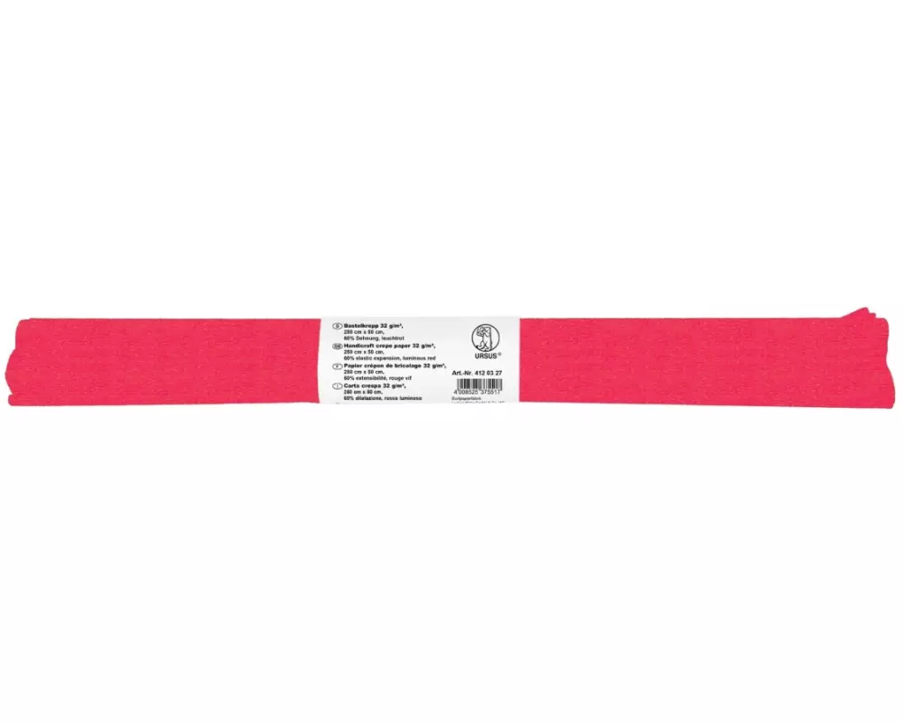 URSUS Krepppapier 50 cm x 2.5 m, 32 g/m², Leuchtrot