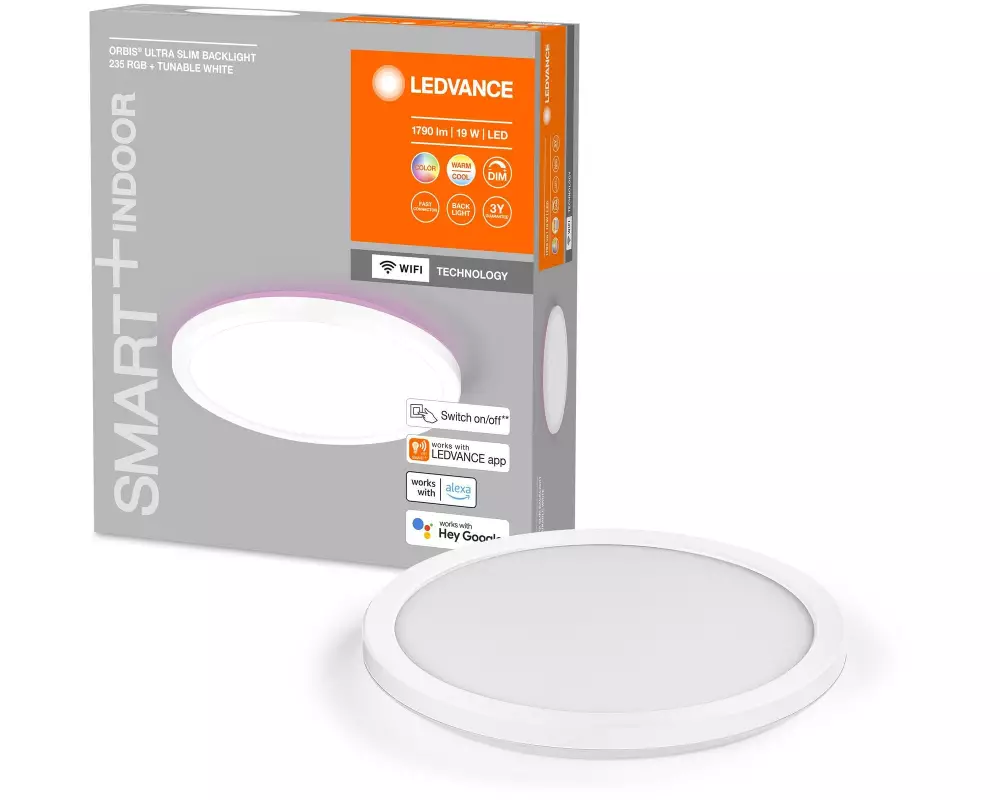 Ledvance Deckenleuchte Smart+ Orbit Ultra Slim, Ø 23.5 cm, Weiss