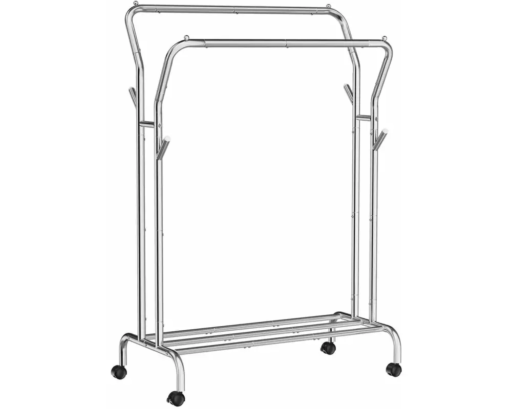 Songmics Garderobenständer mit doppelter Kleiderstange Weiss