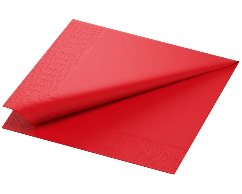 Duni Papierservietten 213103 40 cm x 40 cm, 250 Stück, Rot