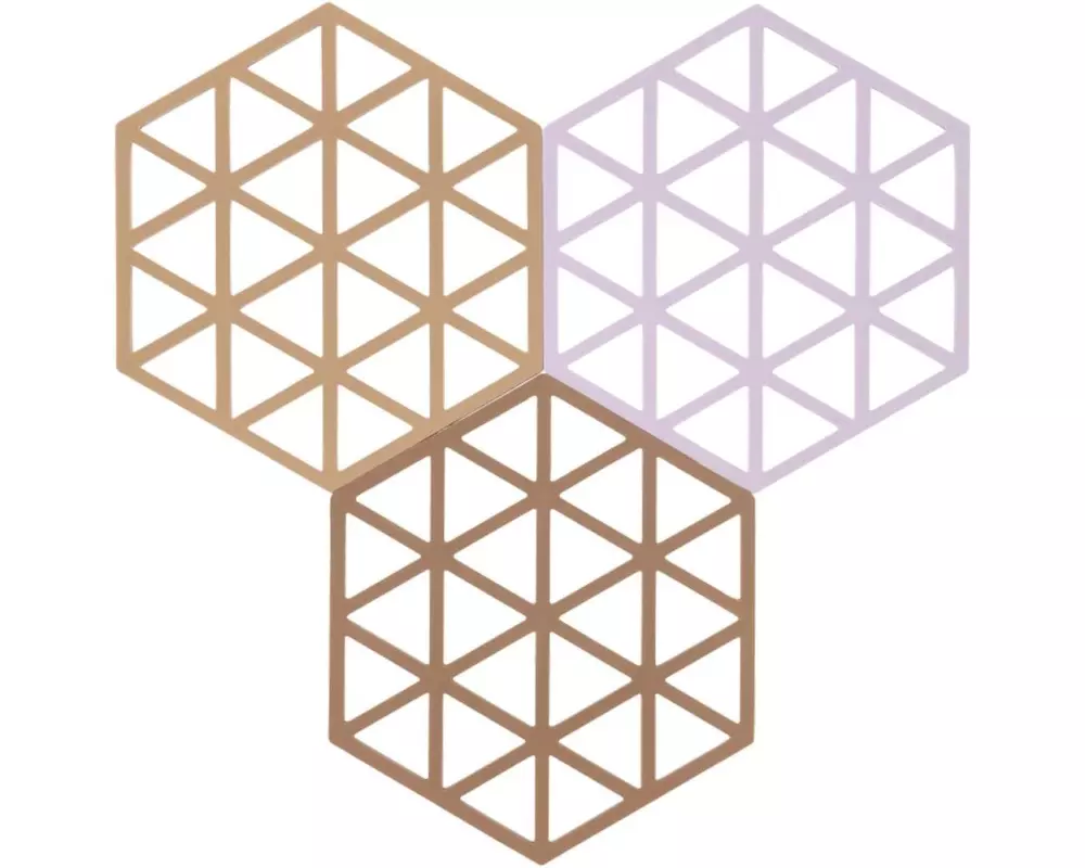Zone Denmark Topfuntersetzer Triangles, 3er Set Braun/Mehrfarbig