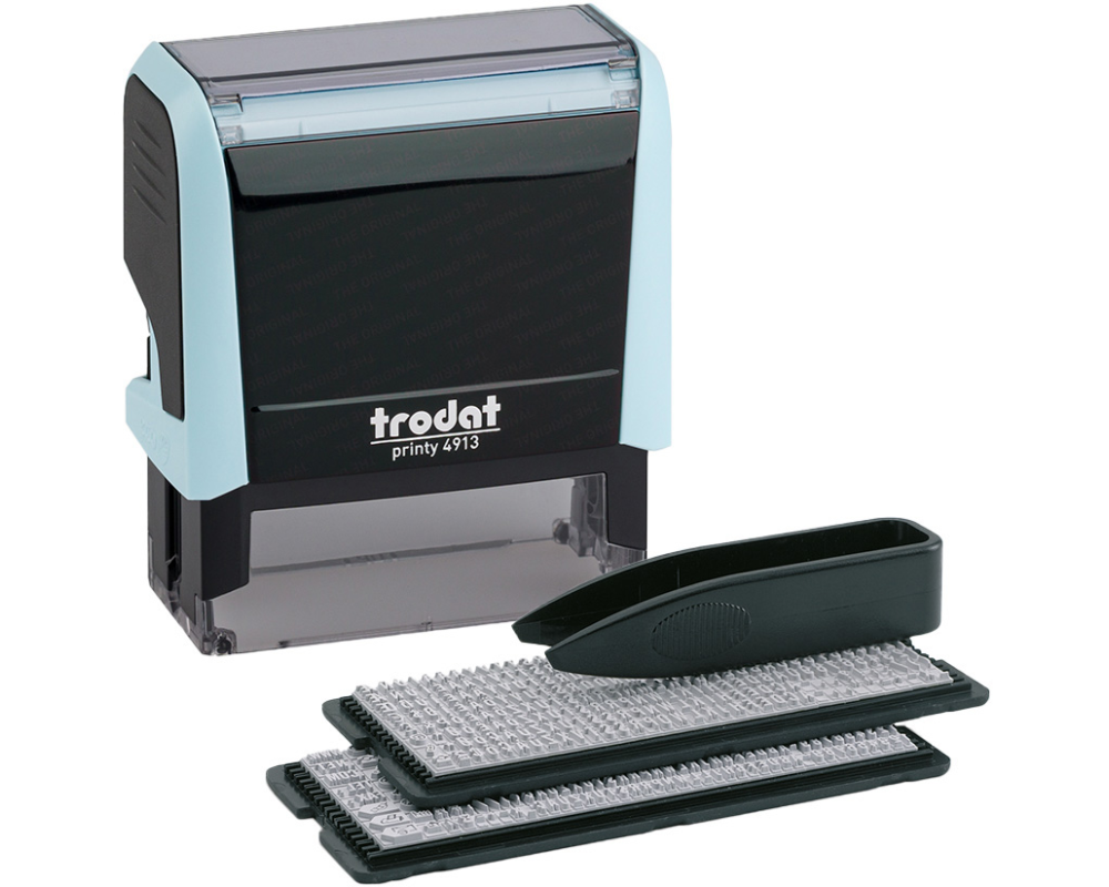 TRODAT Printy 4913 Typo 5 Zeilen Text 180861 pastellblau