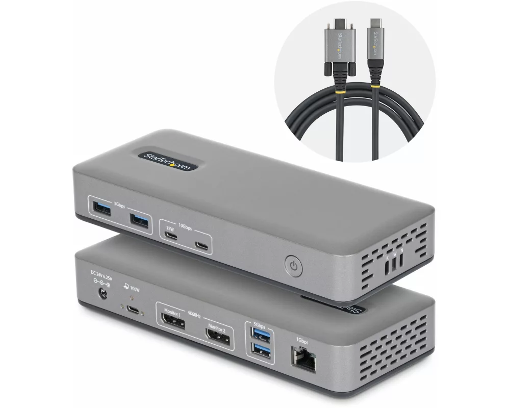 StarTech.com 201UE-USBC-DOCK laptop dock/port replicator Kabelgebunden USB 3.2 Gen 2 (3.1 Gen 2) Type-C Grau