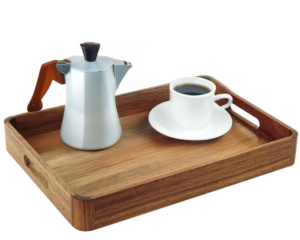 relaxdays Serviertablett Braun