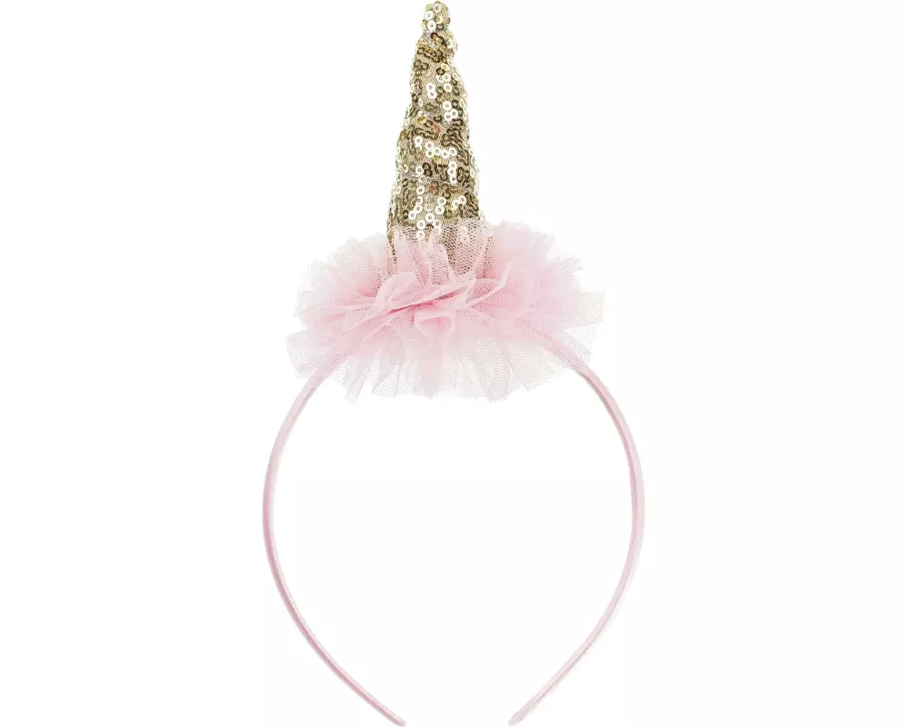 Partydeco Haarreif Einhorn 11 x 25 cm, Rosa/Gold