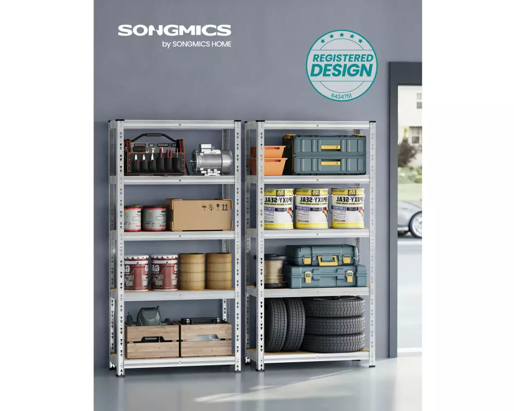 Songmics Heavy-Duty Storage Shelves Silber
