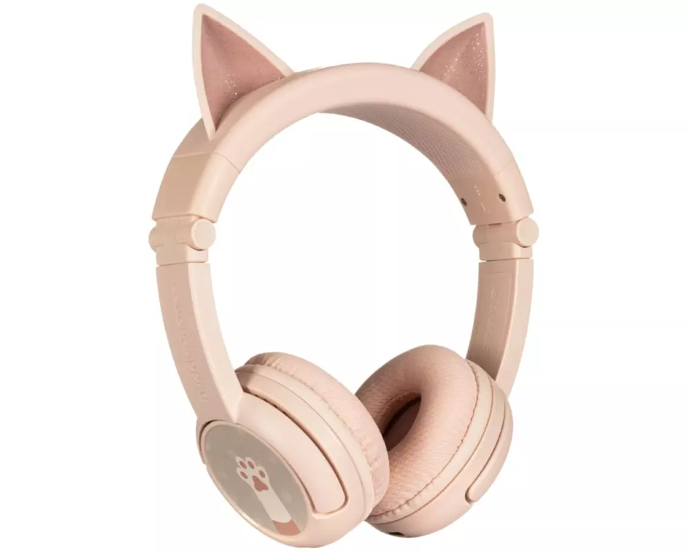 BuddyPhones Kinderkopfhörer Play Ears+ Katze Rosa