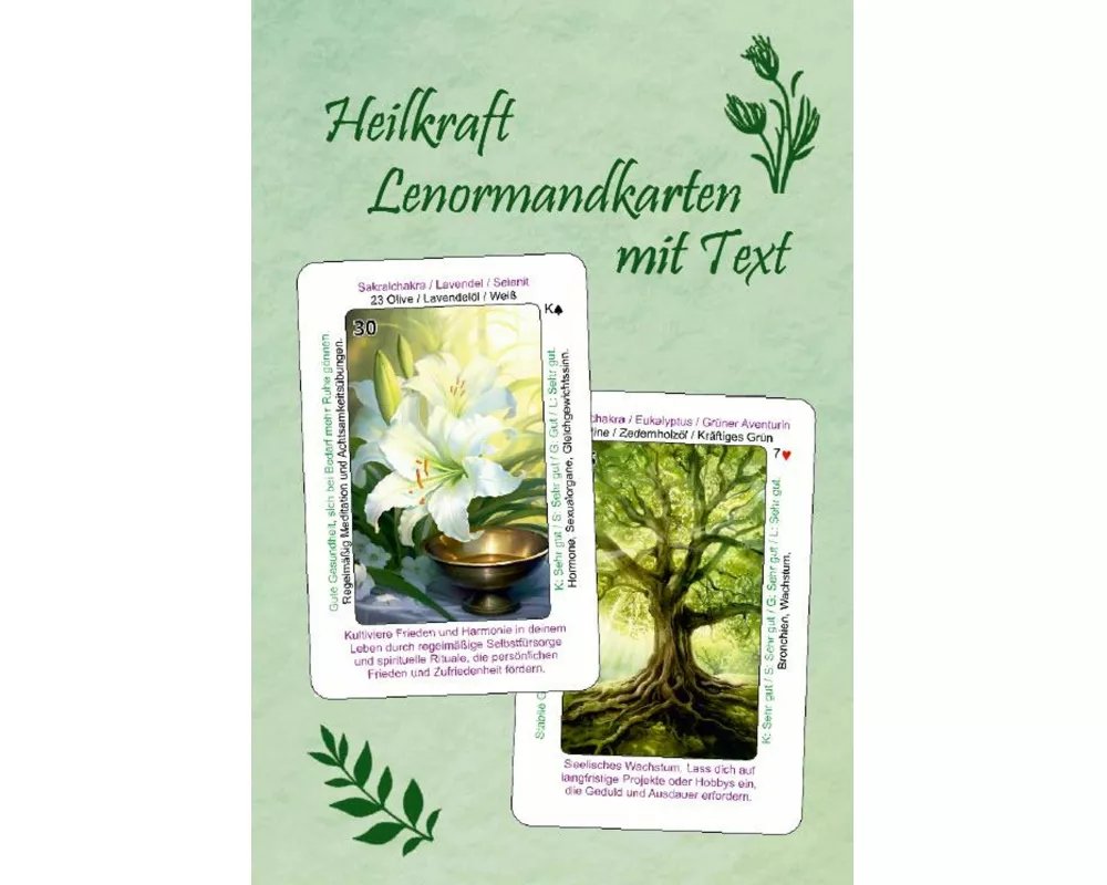 Heilkraft Lenormandkarten mit Text