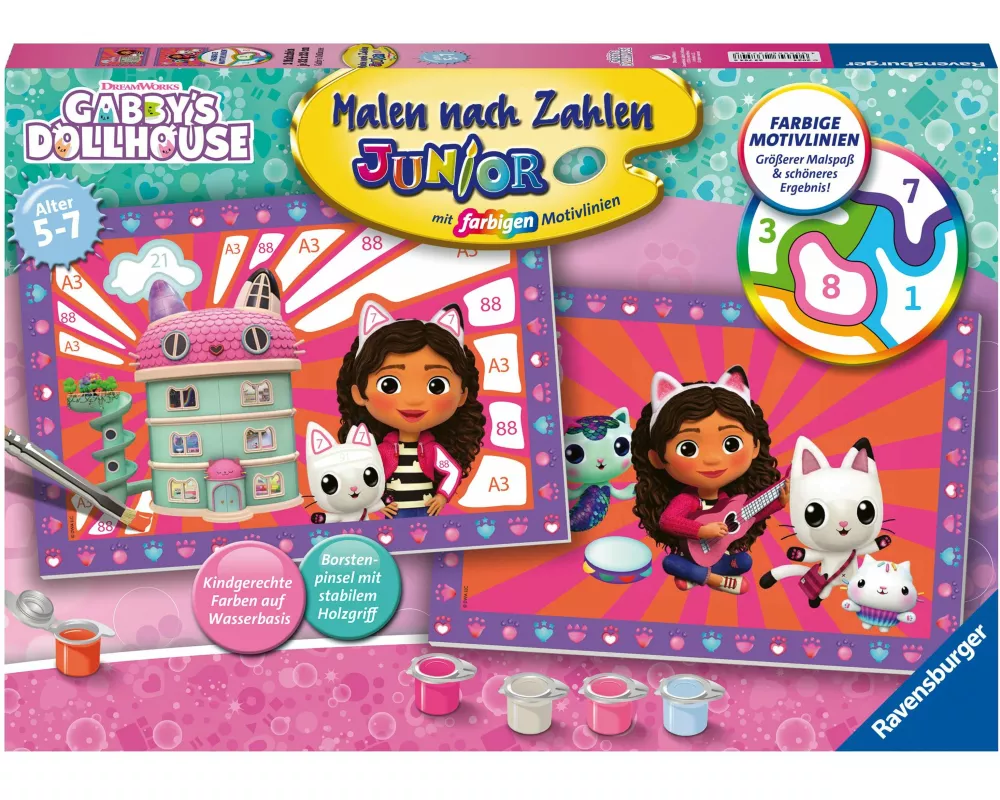 CreArt, Malen nach Zahlen Junior - Gabby's Dollhouse