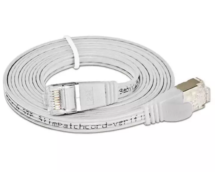 SLIM Slimpatchkabel RJ-45 - RJ-45, Cat 6, STP, 0.75 m, Weiss