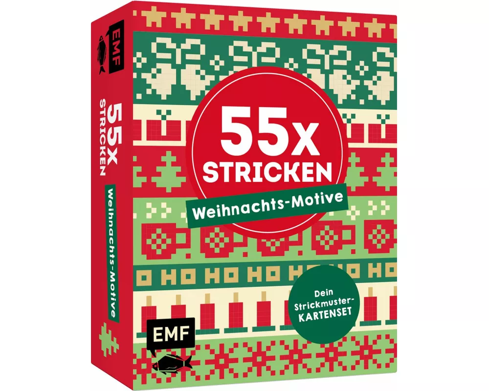 55 x stricken – Weihnachts-Motive: Deine Strickmustersammlung als Kartenset