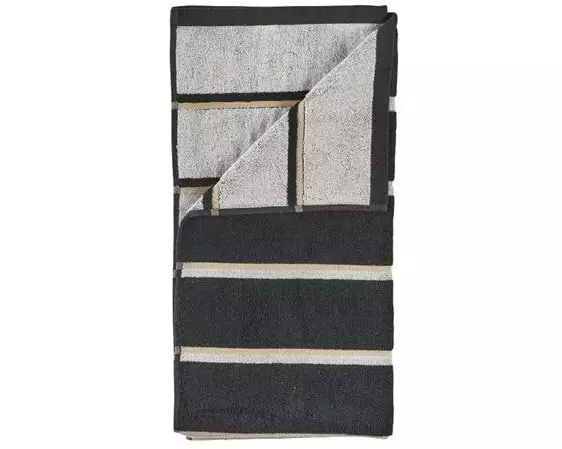 Zone Denmark Handtuch 50 x 100 cm Schwarz/Weichgrau/Kamel