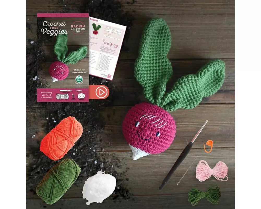 Crochet Your Veggies Amigurumi Kit Radish