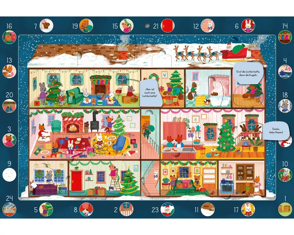 Mein Wimmel-Adventskalender: Im Weihnachtshaus