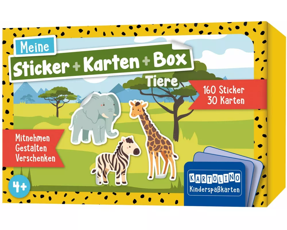 Meine Sticker + Karten + Box - Tiere