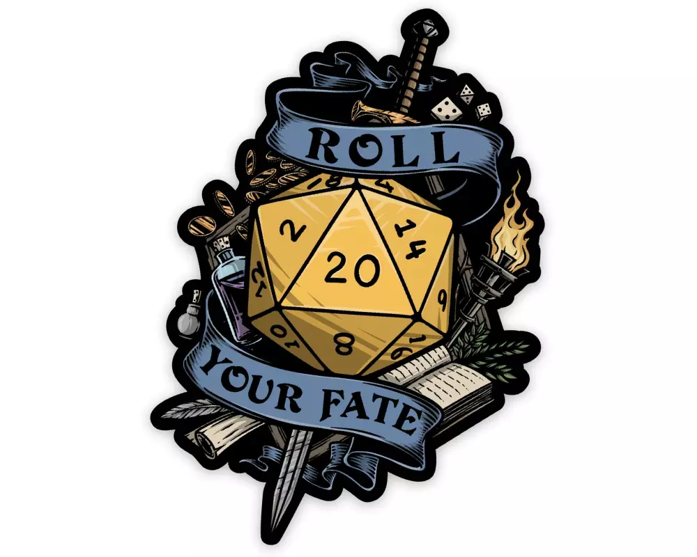 Glass Staff Roll Your Fate 2 Sticker Schwarz