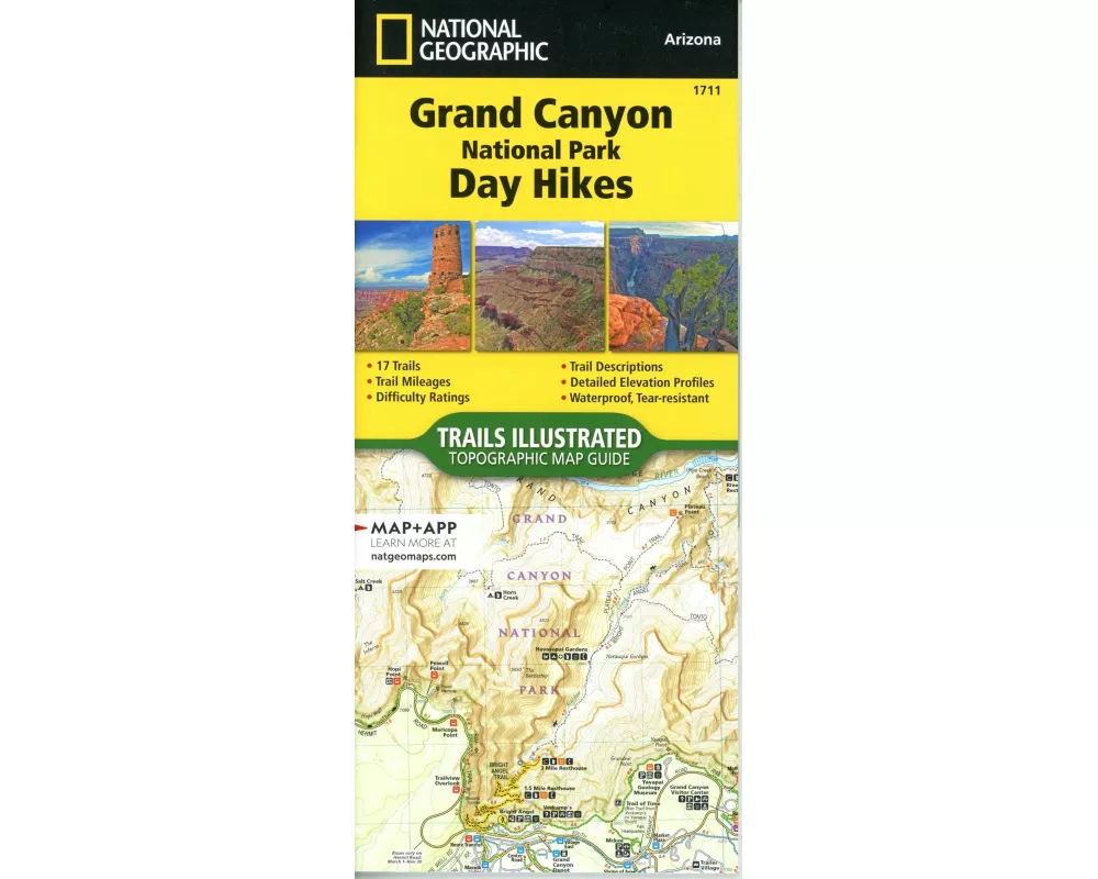 Grand Canyon National Park Day Hikes Map