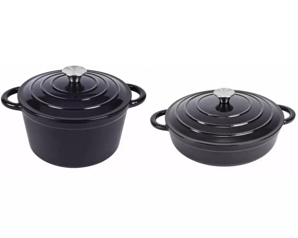 COCON Bräter-Set Gusseisen, 2 Stück, Schwarz