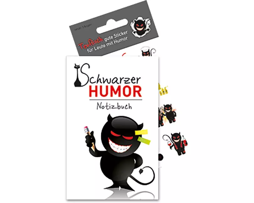Schwarzer Humor - Notizbuch mit Stickern