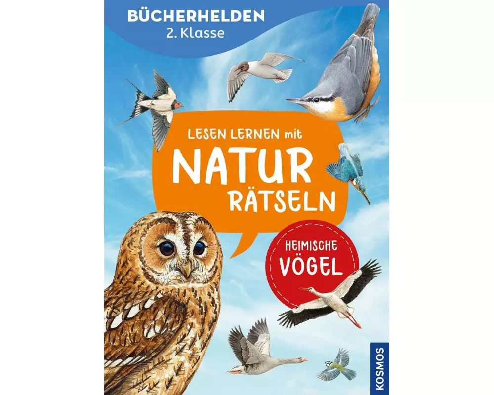 Lesen lernen mit Naturrätseln, Bücherhelden 2. Klasse, heimische Vögel