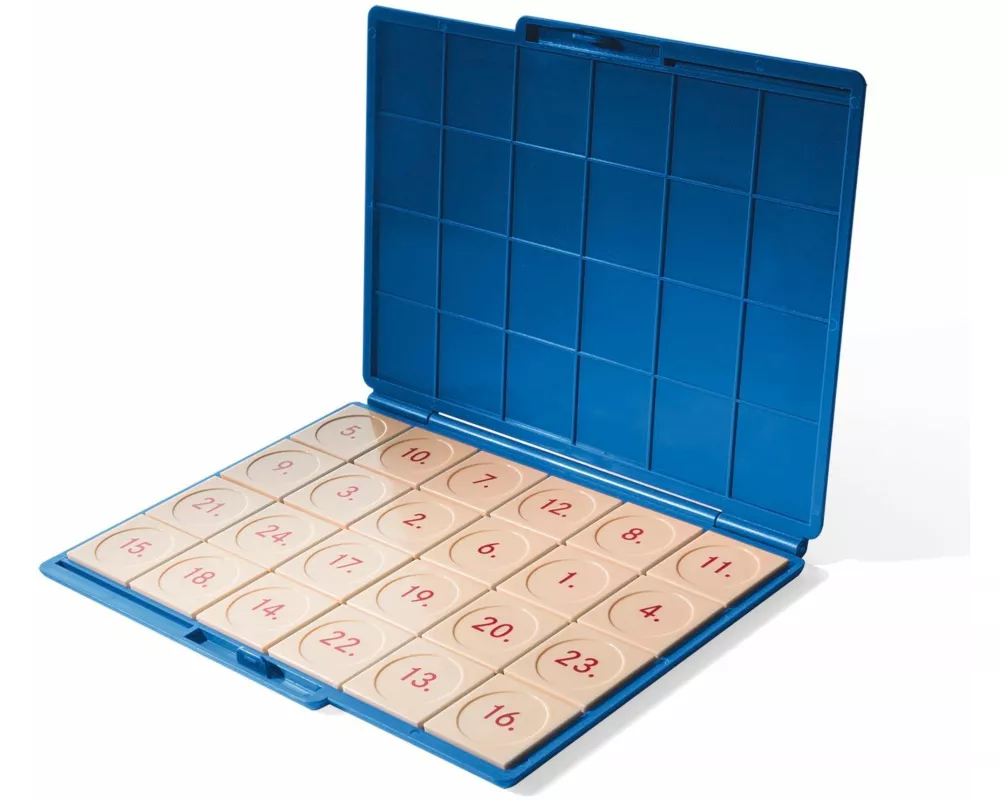 LÜK. Kontrollgerät blau mit 24 Aufgabenplättchen (kompakt) Neuere Kompaktversion