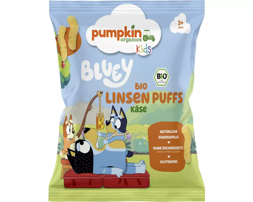 pumpkin organics Bluey Bio Linsen Puffs Käse 20 g