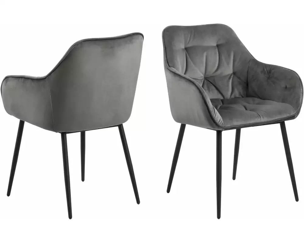 AC Design Stuhl Brooke, 2 Stück Dark Grey