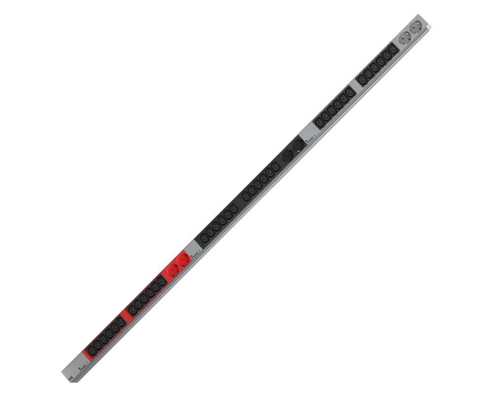 BACHMANN IT PDU ALU 1HE 36x C13 6x Schutzkontakt CEE 3x 32A rot