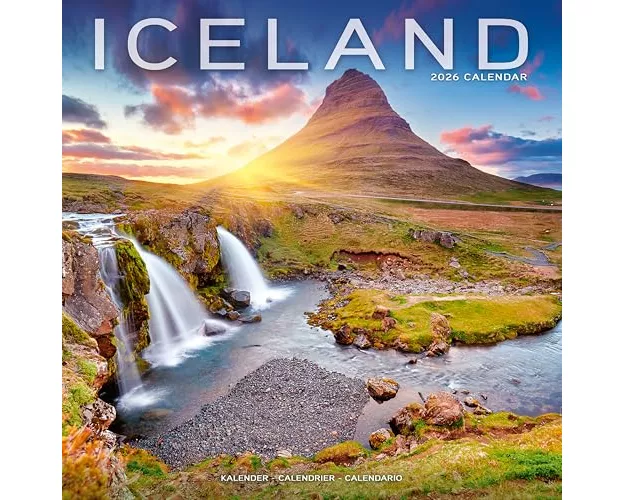 Iceland Calendar 2026 Square Travel Wall Calendar - 16 Month