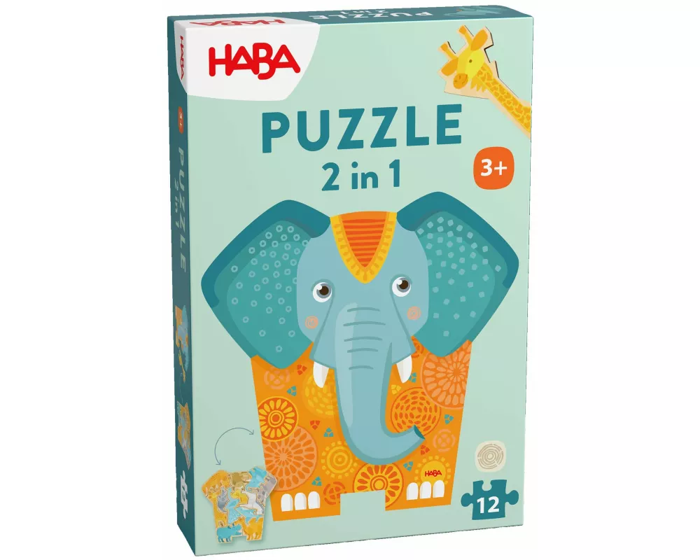 Puzzle 2in1 Elefant