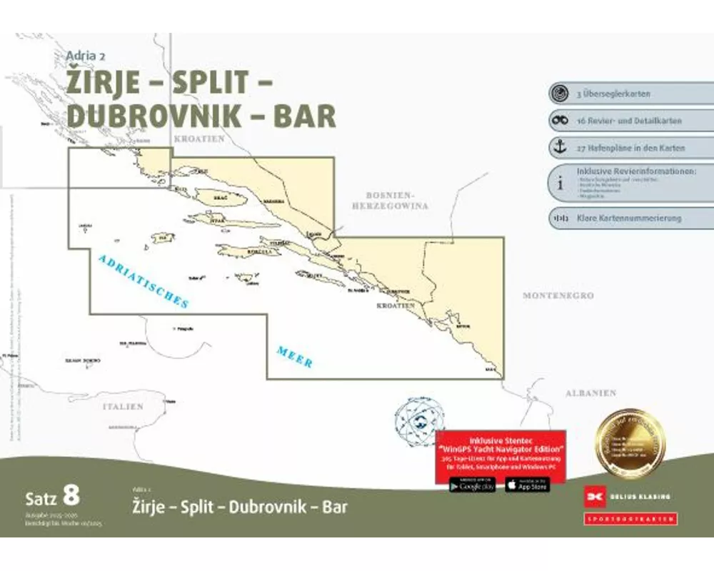 Sportbootkarten Satz 8: Adria 2 (Ausgabe 2025/2026)