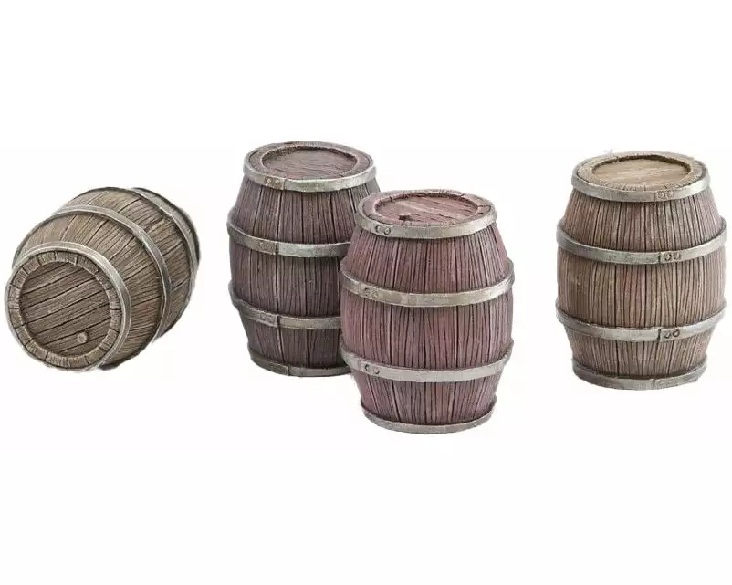 Tabletop Art Zubehör Holzfässer Set 3 - Grosse Fässer 4 Teile