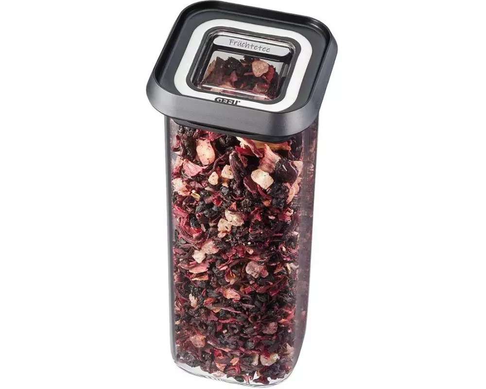 GEFU Vorratsdose Pantry mini 0.4 l, Transparent/Schwarz
