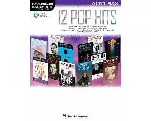 12 Pop Hits - Instrumental Play-Along Alto Sax Book/Online Audio