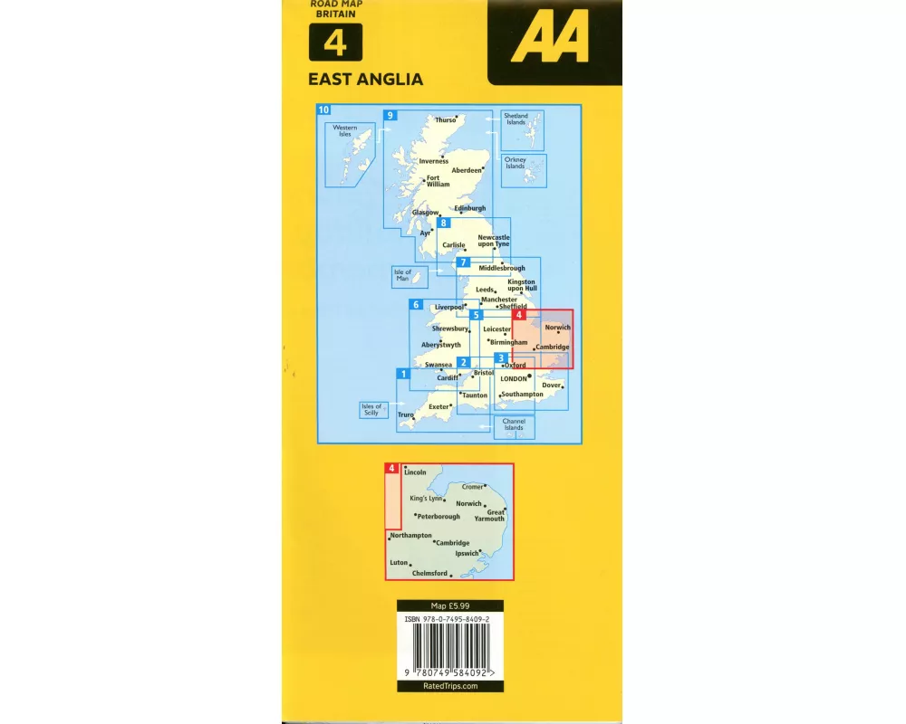 AA Road Map East Anglia