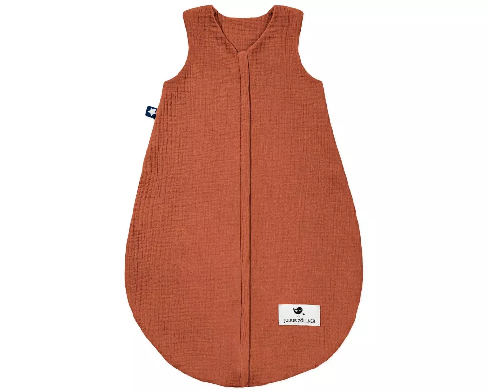 Julius Zöllner Baby-Sommerschlafsack Musselin Rost Gr. 56/62