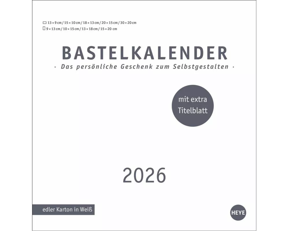 Premium-Bastelkalender weiß groß 2026