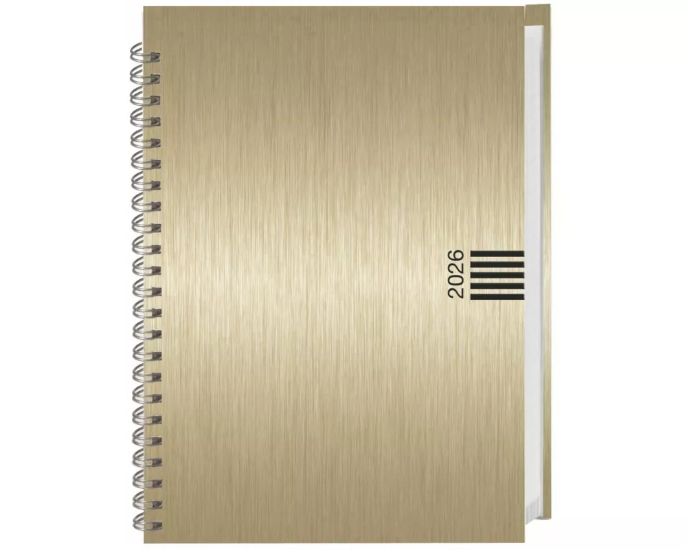 Wochen-Cheftimer A5, Alu gold 2026