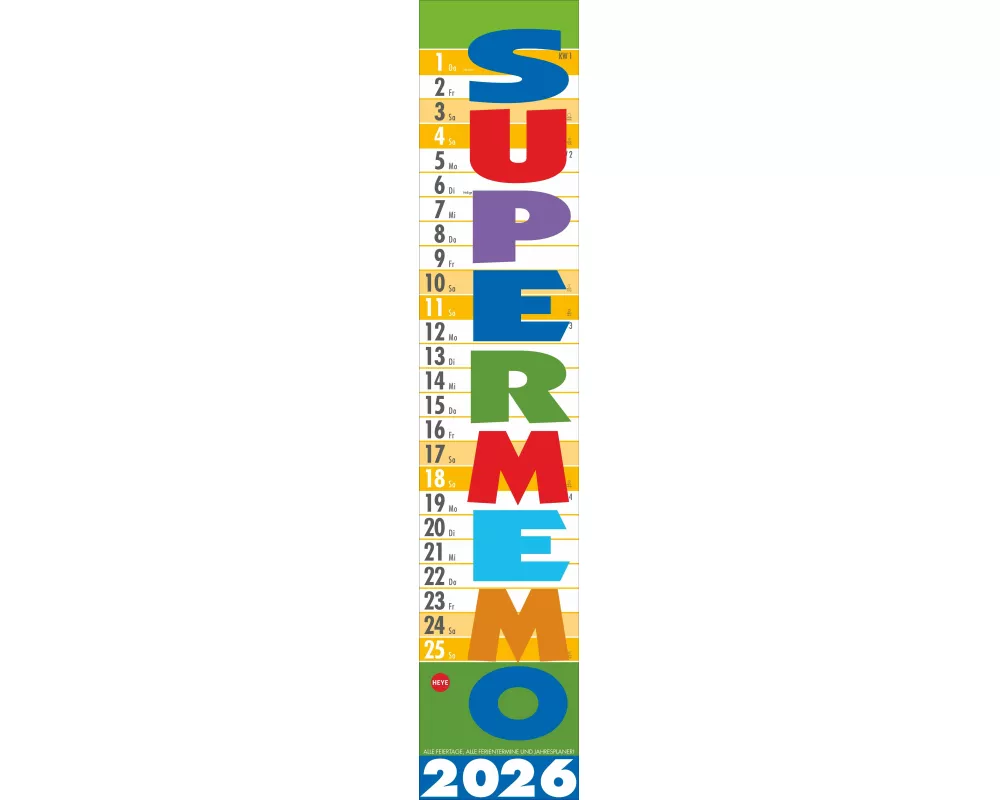 Supermemo Kalender 2026