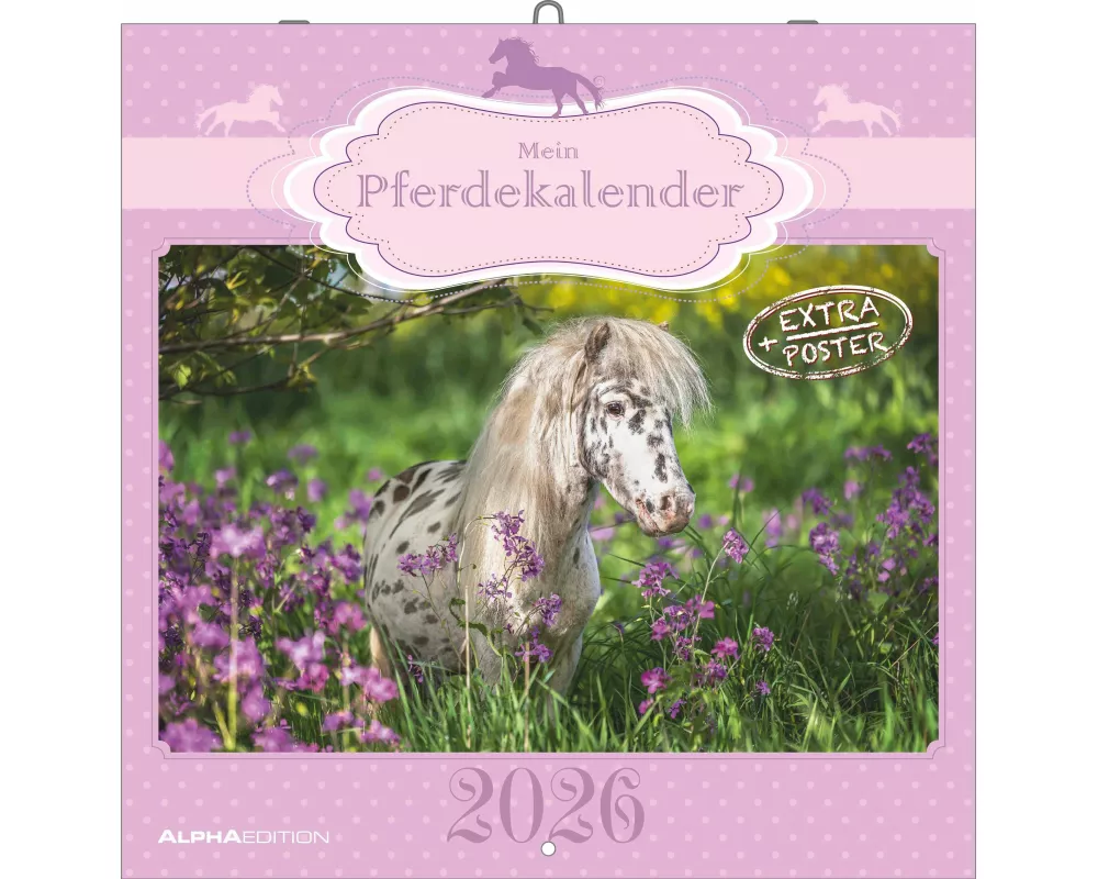 Alpha Edition - Mein Pferdekalender 2026 – Wandkalender 30x30 cm inkl. Poster – für Reit- & Pferdeliebhaber – 12 Pferdefotografien, viel Platz für Not