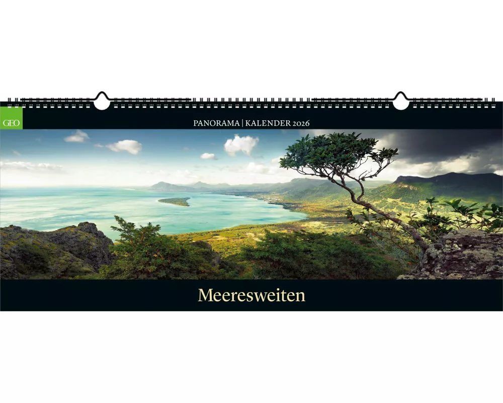 GEO - GEO Panorama: Meeresweiten 2026 – XXL Wandkalender 120x50 cm, Panorama-Kalender mit Küsten- & Meeresfotografie, 12 Monatsblätter & Spiralbindung