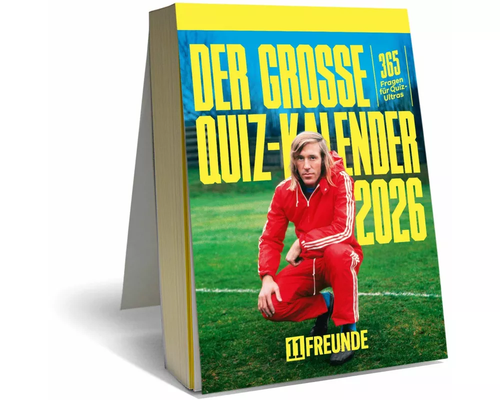 11 Freunde - Der große 11FREUNDE Quiz-Kalender 2026 – Tagesabreißkalender mit 365 Fußball-Fragen & Aufsteller-Funktion – Format 11,8 x 15,9 cm
