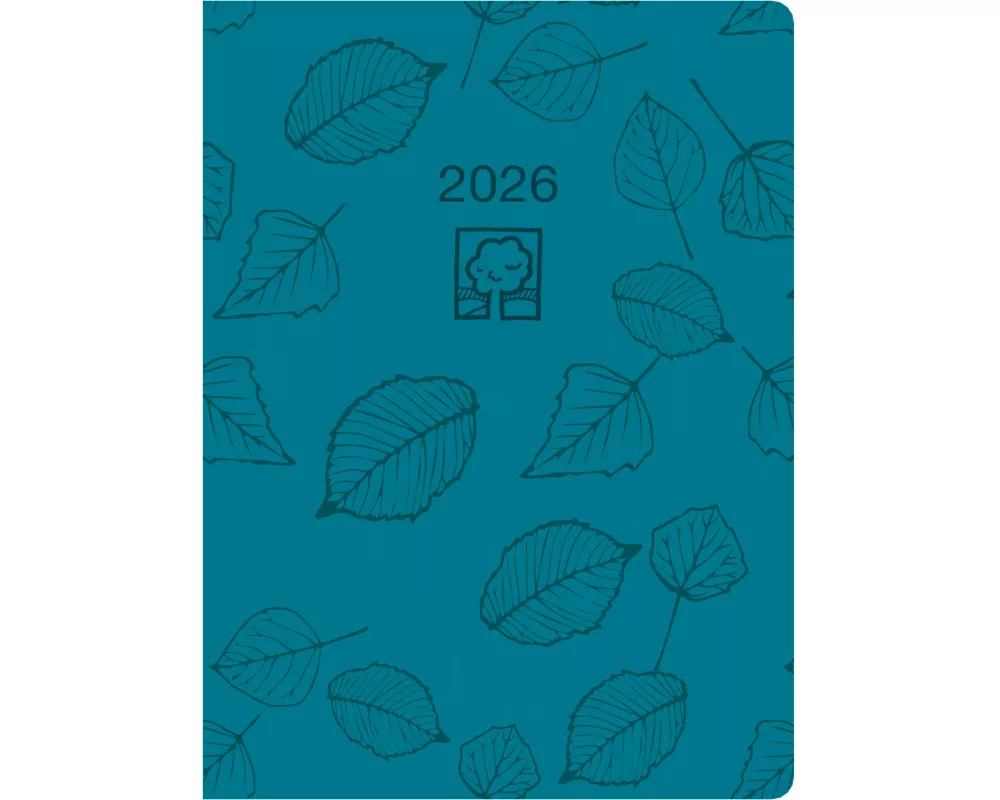 Zettler Taschenkalender 1T/1S türkis Blauer Engel 2026 – Timer 10 × 14 cm, 1 Tag pro Seite, Recyclingpapier, nachhaltig zertifiziert