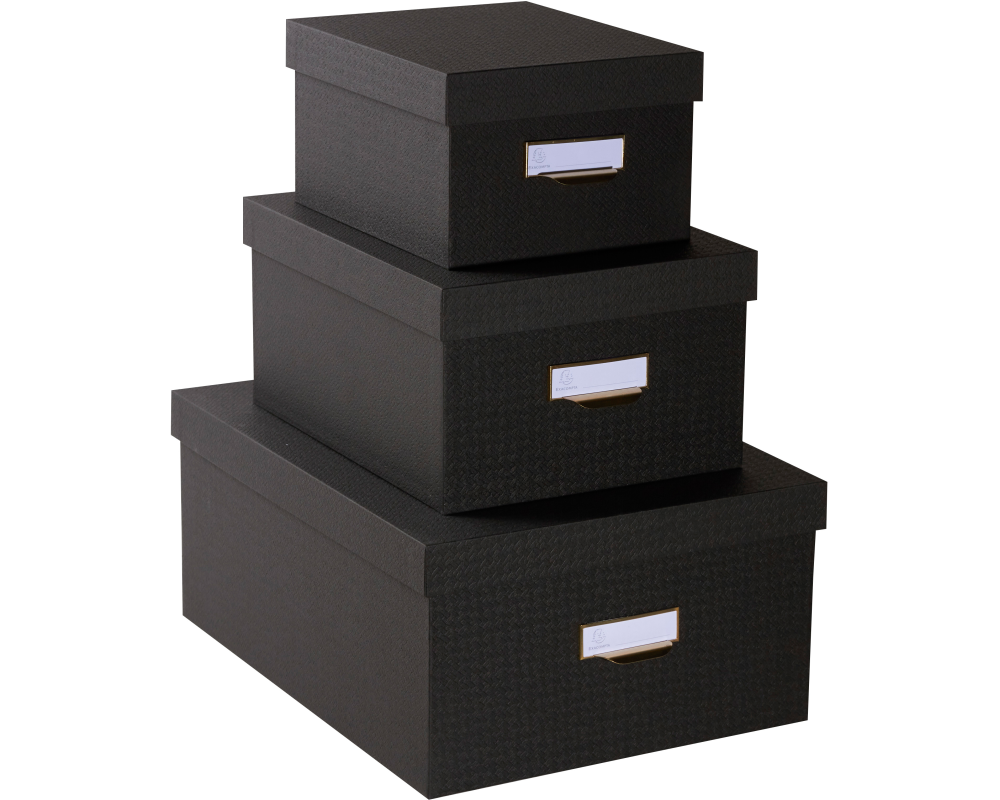 EXACOMPTA Ablagebox Officebyme 79601E schwarz 3er-Set