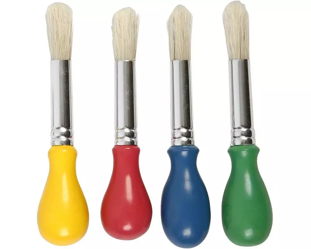 Creativ Company Borstenpinsel Ballon-Pinsel Schweinborsten 4 Stück