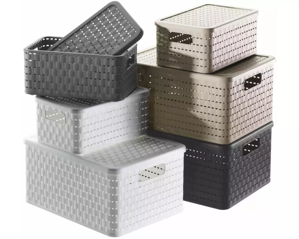 Rotho Aufbewahrungskorb Country 32.8 x 23.8 x 16 cm, Anthrazit
