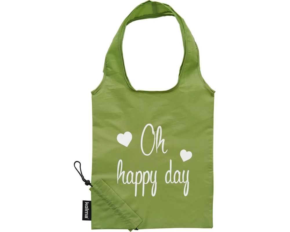 Kolma Einkaufstasche RPET «Oh happy day» Olivgrün
